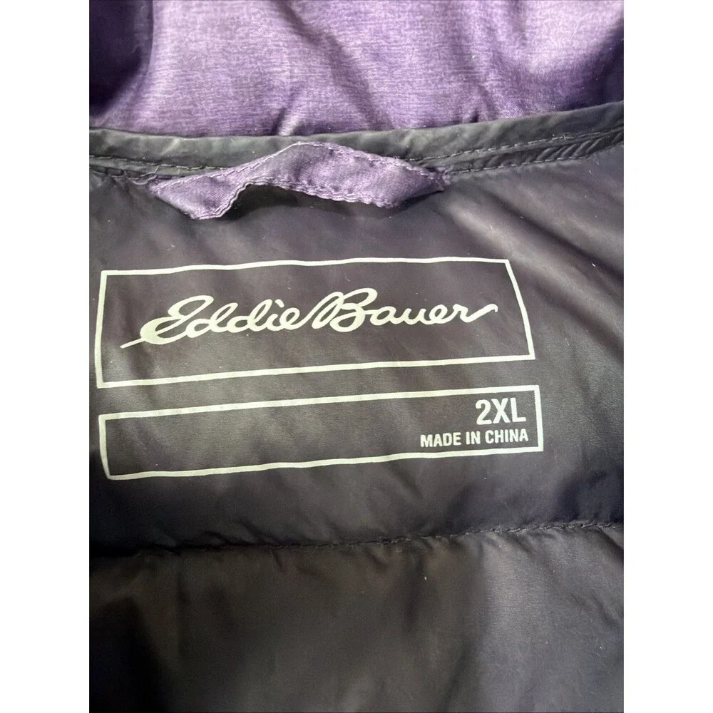Eddie Bauer Puffer Vest Womens XXL Purple EB650 Down PRISTINE!!